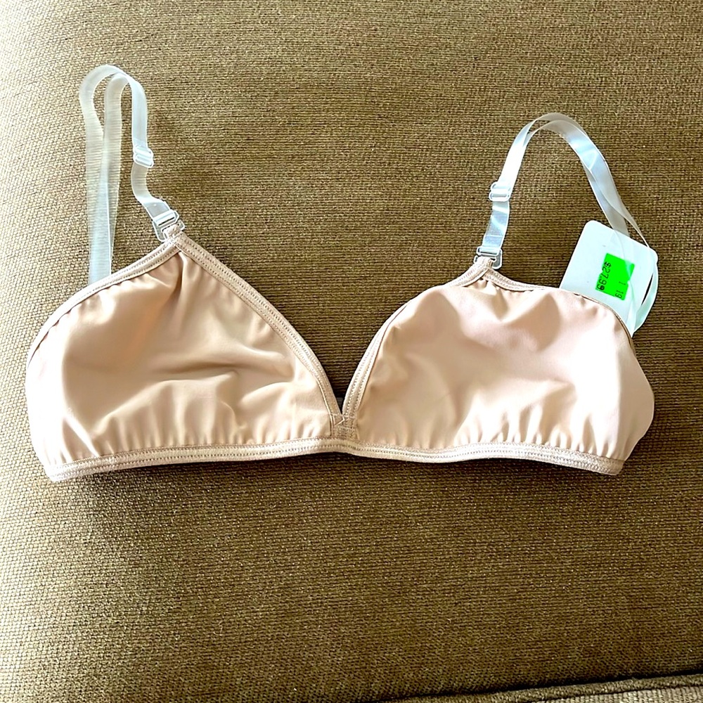 Adjustable clear strap Bra. Adult Small . NWT